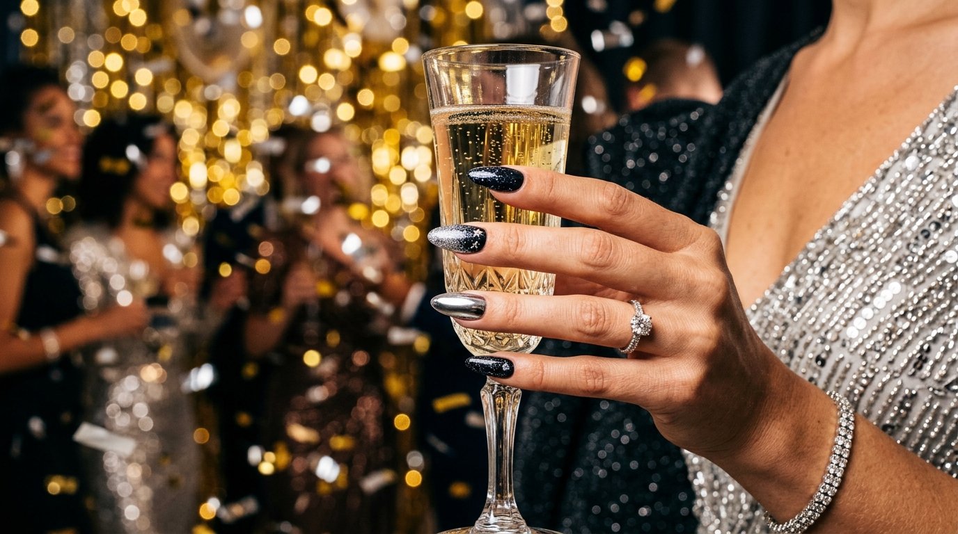 Silvester Nägel Glamour und Neujahrs Reset N1 Beauty Wien